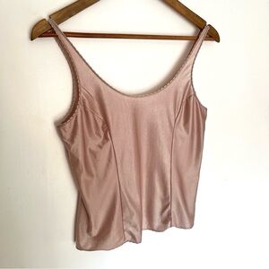Vintage tan silky lingerie / pajama slip tank top